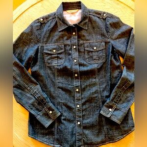 Brooks Brother Quality Denim Button Down Snap Closure